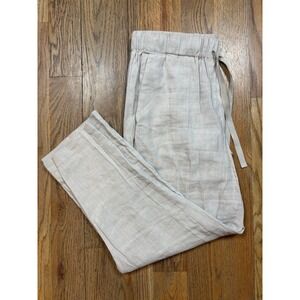 Aritzia Babaton Linen Blend Crop Pant Women's Size Large High Rise